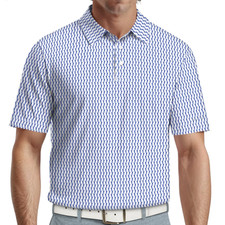 NWT Ben Hogan Mens X-Large Performance Geometric Short Sleeve Polo Shirt W/UPF50