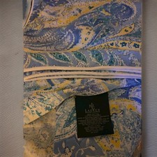 Ralph Lauren Jamaica Paisley Blue Euro 26"X 26" Shams White Piping EUC