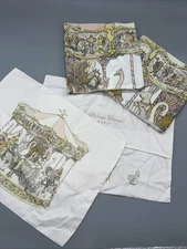 Atelier Choux -Pink Carousel- 2 Carre Swaddle Baby Blankets & 2 Pillow Covers