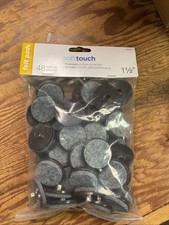 NEW SoftTouch 1 1/2" Round Nail-On Felt Furniture Wooden Glides- 48 PK Brown
