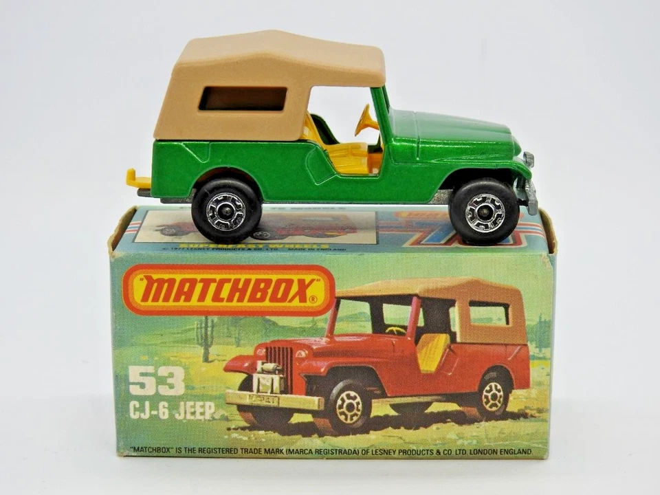 MATCHBOX SUPERFAST GREEN CJ-6 JEEP No.53 MINT & UNUSED IN ORIGINAL K BOX 1981-82 - Image 4 of 4