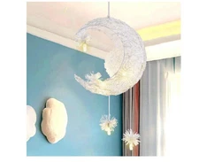 TISLYCO Kids Ceiling Light, Moon Chandelier for Girls' Bedroom, Nursery Light...