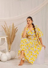 Boho Style Kaftan Dress | Hand Block Print | One Size | Lounge Cotton Kaftan