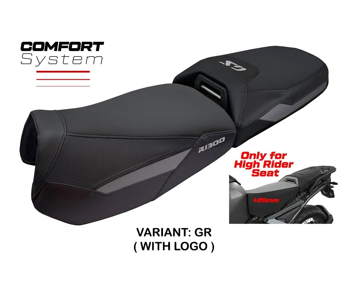 Seat cover Haisyn Comfort Gray + logo Tpz compatible BMW R 1300 GS ADV 2024 2026