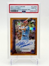 2025 Topps Chrome Mike Schmidt Legends Auto Orange Refractor /25 Phillies POP 1