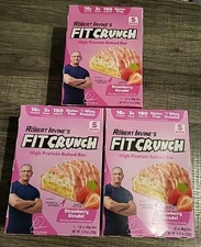 Robert Irvine's Fit Crunch High Protein Bar Strawberry Strudel (15 Bars Total)