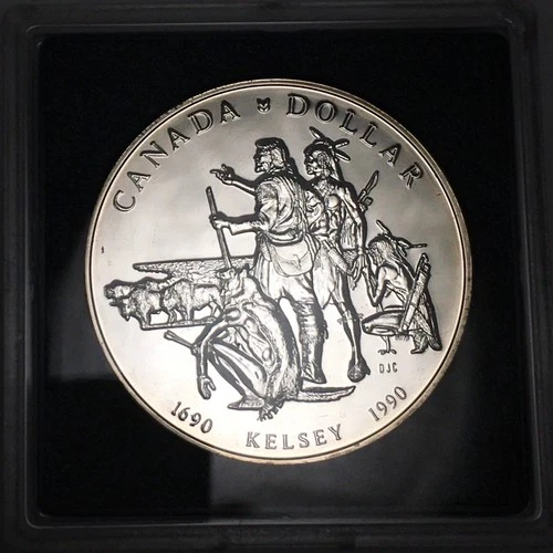 1990 Canada Silver Dollar - Henry Kelsey - KM#170 .375 ASW - 8269-SF