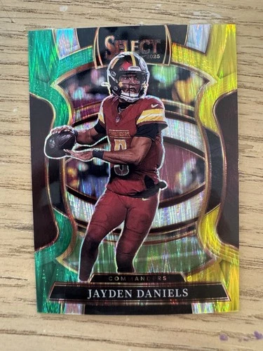 2025 Panini Select Jayden Daniels Concourse Green and Yellow  Shock #88