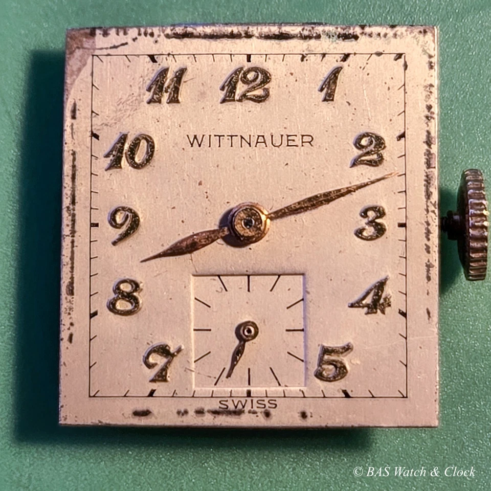 Wittnauer 9WN 17J Manual Wind Watch Movement w/ Dial & Hands - Runs/Stops - Image 2 of 2