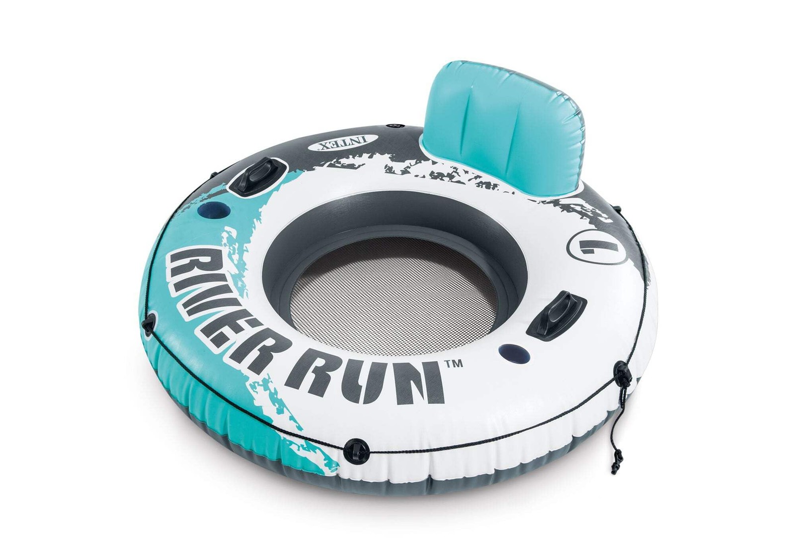 Intex River Run 1 Person Water Flotation Tube with Cup Holders for Tubing