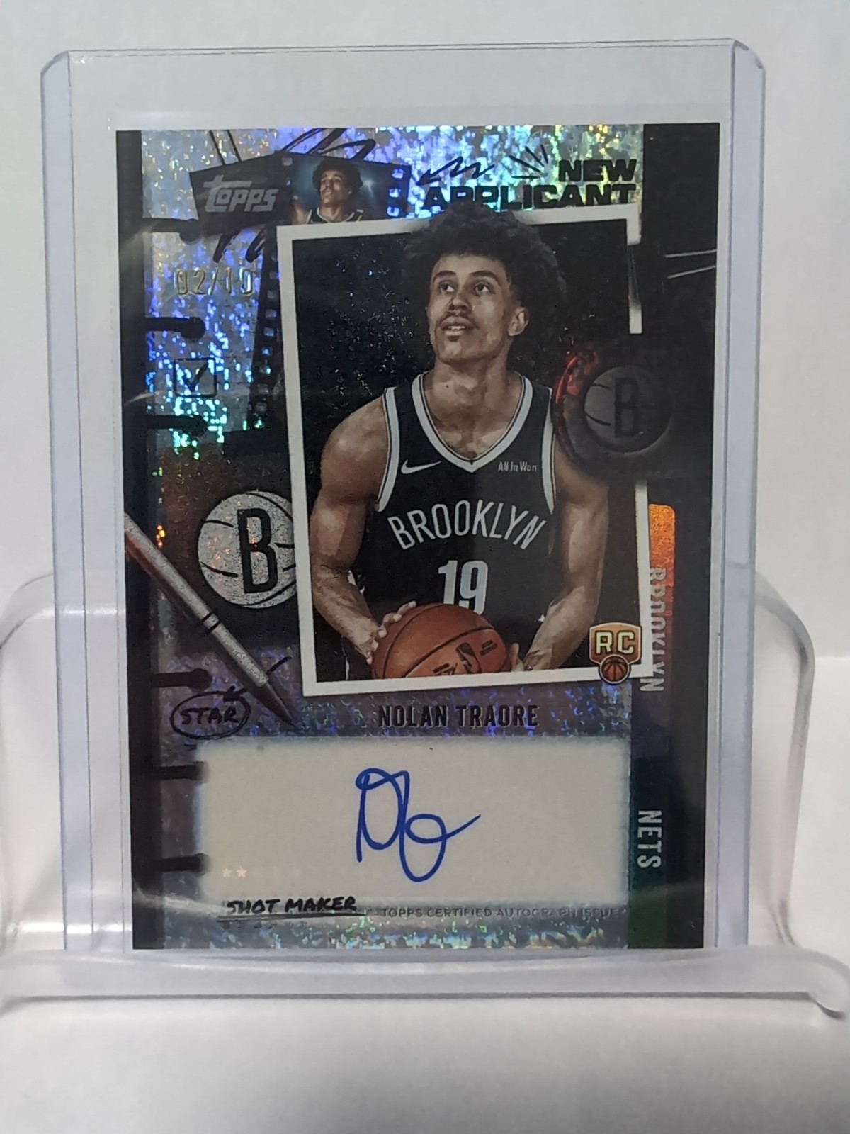 Nolan Traore 2025 Topps Basketball RC Auto New Applicant Black Holofoil 02/10