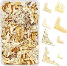 160pcs Golden Corner Protector 8 Styles Iron Triangle Book Corners Guard Edge...