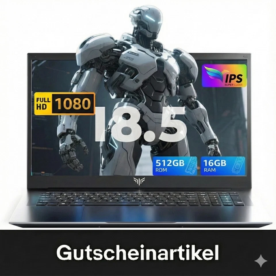 ACEMAGIC 18,5" Laptop Intel 12th N150 16GB DDR4 RAM 512GB SSD Win11 PR