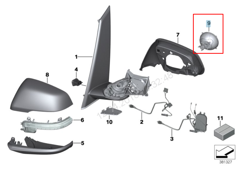 BMW 2 F45 Front Right Wing Mirror Adjustment Motor 67137383312 2015 New Genuine