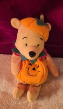 Disney Store Winnie The Pooh PUMPKIN POOH 8  Mini Bean Bag Plush Toy NO tag