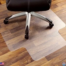 Marvelux 36" x 48" Heavy-Duty Clear Polycarbonate Chair Mat - Lipped Protector