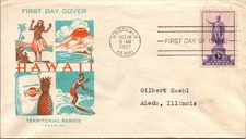 FDC 1937 SC #799 Pavois Cachet - Honolulu, Hi - Single  - J20702