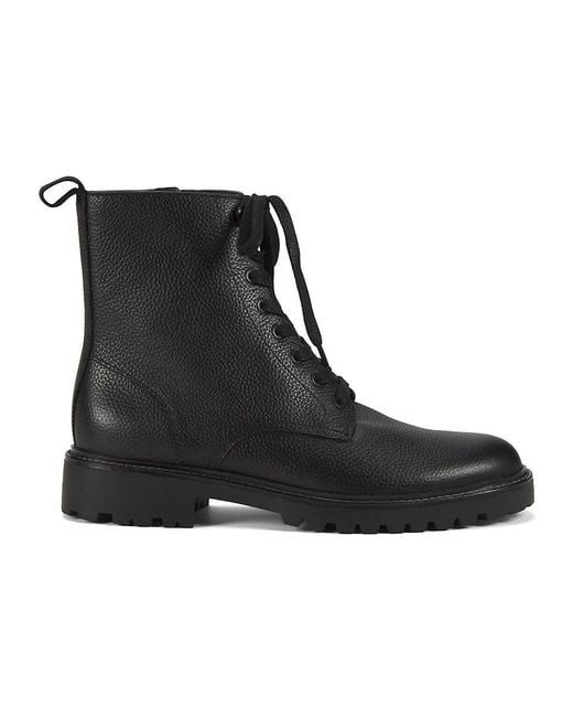 Vince Dominic Textured Leather Ankle Boots Mens 95M Black Round Toe Lace-Up 32390₽