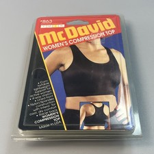 Vintage NWT McDavid Womens Sports top Large Black Made in USA Compression Top