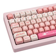 128 Key Peach PBT Keycap Set, MOA Profile, Dye-Sublimation, Cute Keycaps for ...