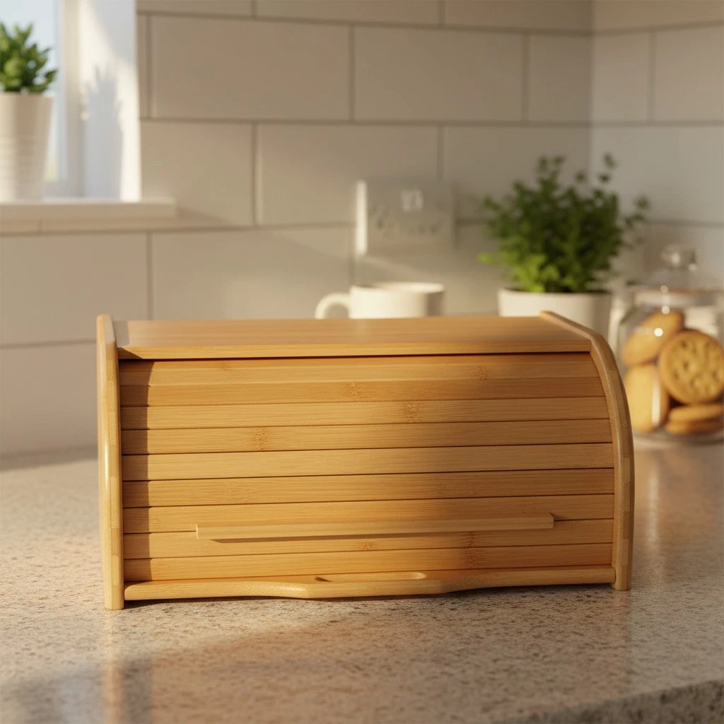 Spacious Bamboo Roll-Top Bread Box - Stylish Storage for Fresh Baked Goods
Opens in a new window or