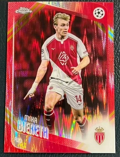 Mika Biereth 2025-26 Topps Chrome UCC Hongbao Red Refractor Base #178 -2d