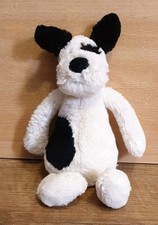 Jellycat Bashful Rufferty Black & Cream Puppy Dog - Small 8"