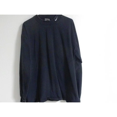 Nike Mens Vintage Mock Neck Long Sleeve T-Shirt Black XL Swoosh Logo - product listing photo