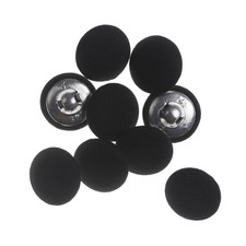 10PCS Fabric Cloth Covered Buttons with Metal Shank - Black, 20mm 20mm, black
