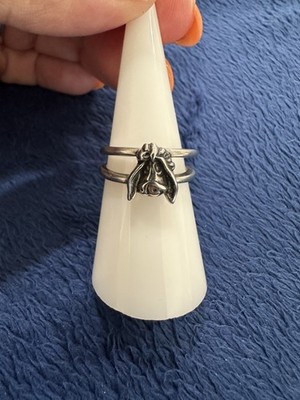 Disney Signed Sterling Silver 925 Eeyore Double Band Ring, Size 6.75