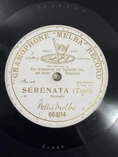 Rare Early Gramophone Melba Record SERENATA Tosti Nellie Melba 78rpm