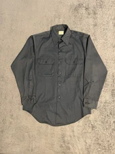 VINTAGE JC Penneys Big Mac Penn Prest Work Wear Button Shirt blue Size Medium 