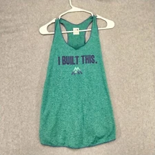 The North Face Tank Top Womens Size M Aqua Purple Racerback Active I Built This