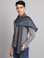 Hommes Femmes Hiver Chaud Inde Fabriqué 100% Cachemire Écharpe Foulard Rayure