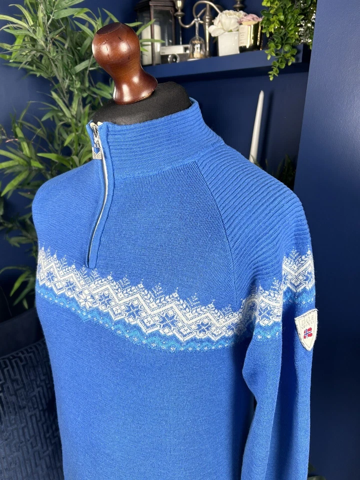 Dale Of Norway Mens Quarter Zip Pullover Sweater Merino Wool Fairisle Small - Image 4 of 4