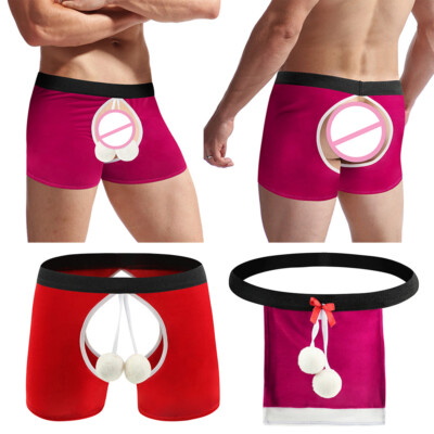 Boxer Da Uomo Slip Slip Babbo Natale Costume Cosplay Natalizio