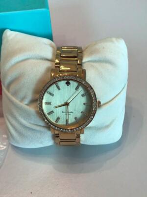 Preowned KATE SPADE Quartz Gold Tone WATCH in Box w diamond  display picture 1