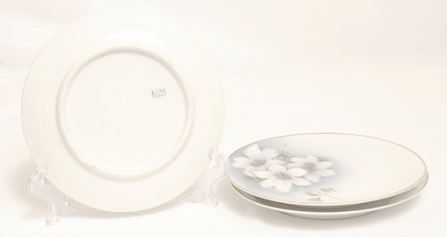 Set 3 Zeh Scherzer Brot Dessert Teller weiß Clematis 6 cm Durchmesser Bavaria - Bild 4 von 5