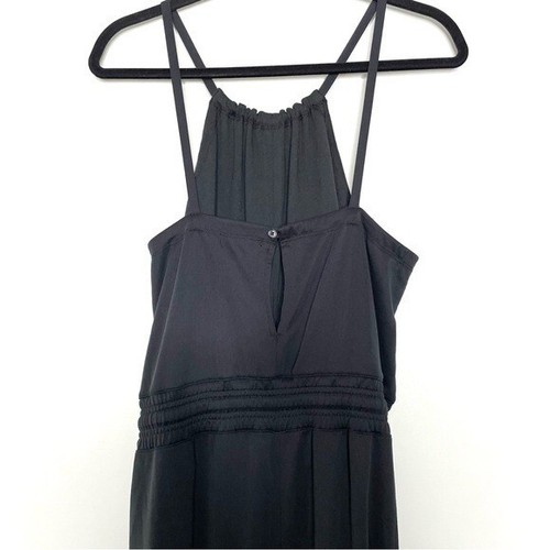 NWT Club Monaco Elasticated Jumpsuit Wide Leg Cropped High Neck In Black Size L - Picture 11 of 13