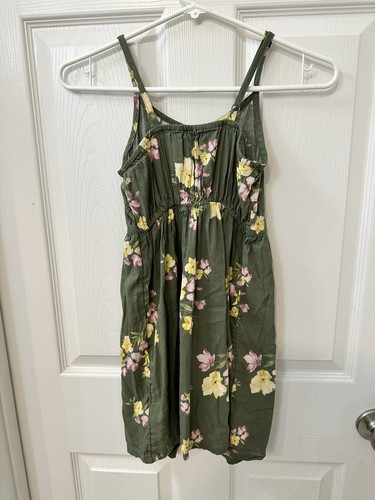 Old Navy Girls Green Floral Dress Medium 8 - Picture 3 of 4
