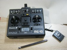Trasmettitore Graupner Mc 10 35 Mhz con scatola batteria, ricevitore C 17 + coppia quarzo 63