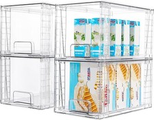 Vtopmart 4Pack Large Stackable Kitchen Pantry Storage Drawers, Clear...