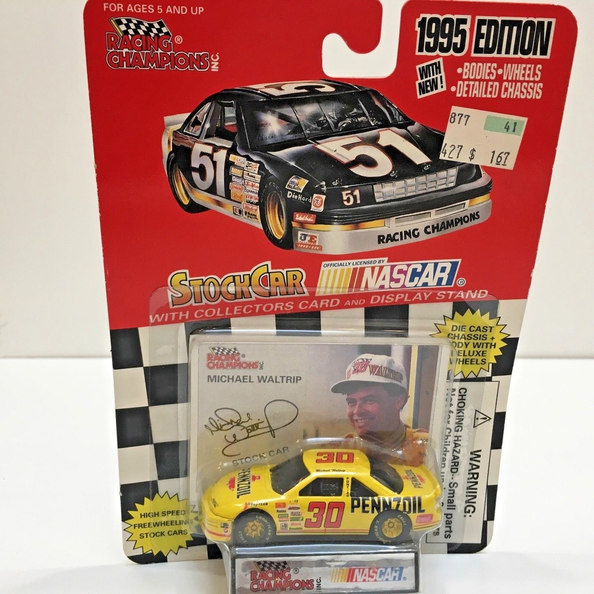 Racing Champions NASCAR 1995 Ed Stock Car Michael Waltrip #30