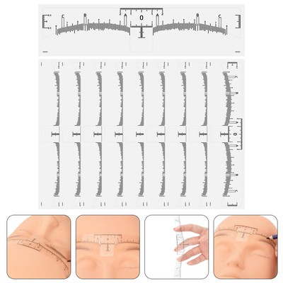  10 Pcs Positioning Eyebrow Tools Measuring Line Tattoo Ruler Symmetry