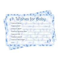 Wishes For Baby Cards - Blue Boy Baby Shower Theme (20 Cards) Wishes For Baby Cards - Blue Boy Baby Shower Theme (20 Cards)