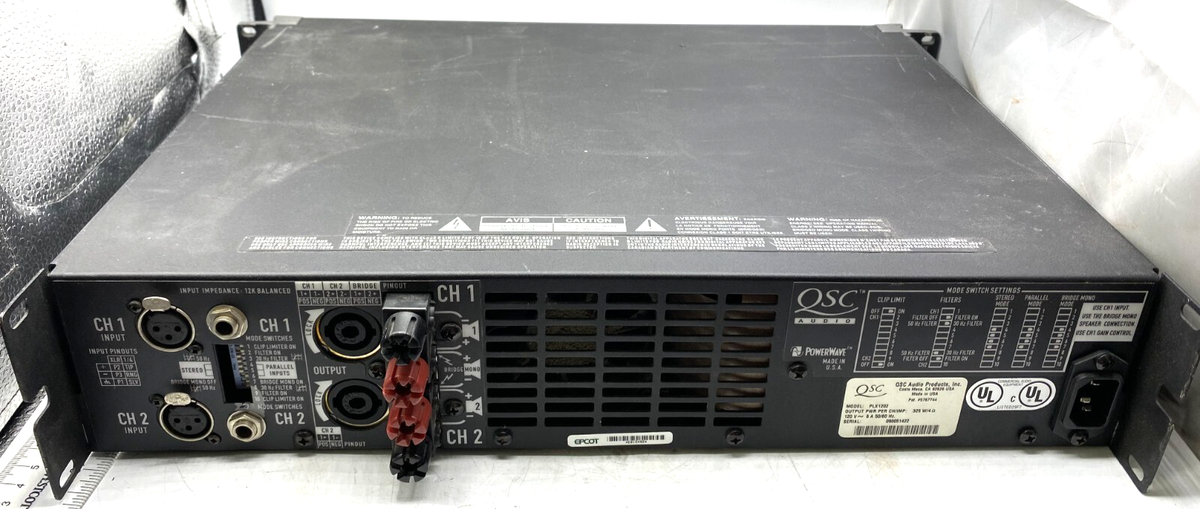 QSC Audio Pro 1200 Watt Power Amplifier PLX1202 Working | eBay
