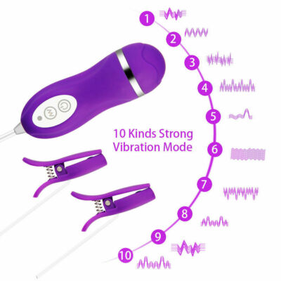 10 Speeds Remote Nipple Clips Vibrator Clit Clamps Stimulator Bondage Sex  Toys