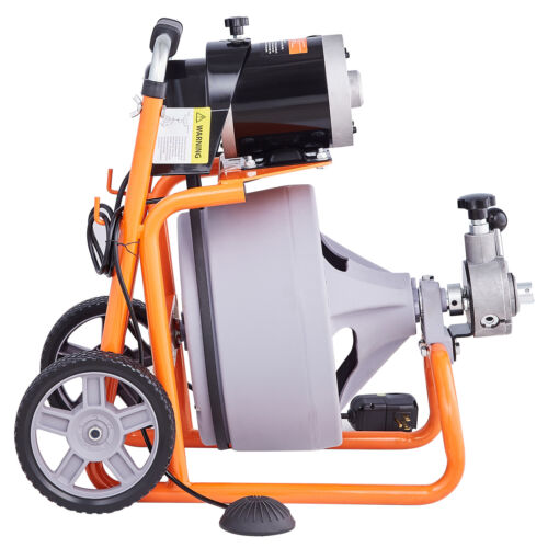 VEVOR Drain Cleaner Machine 75FT x 3/8 Inch Auto Feed with Wheels & 8 Cutters - Picture 11 of 12