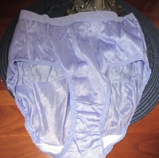vintage FRUIT of the LOOM ALICE BLUE lace waist HI LEG SISSY sheer panties 6/M