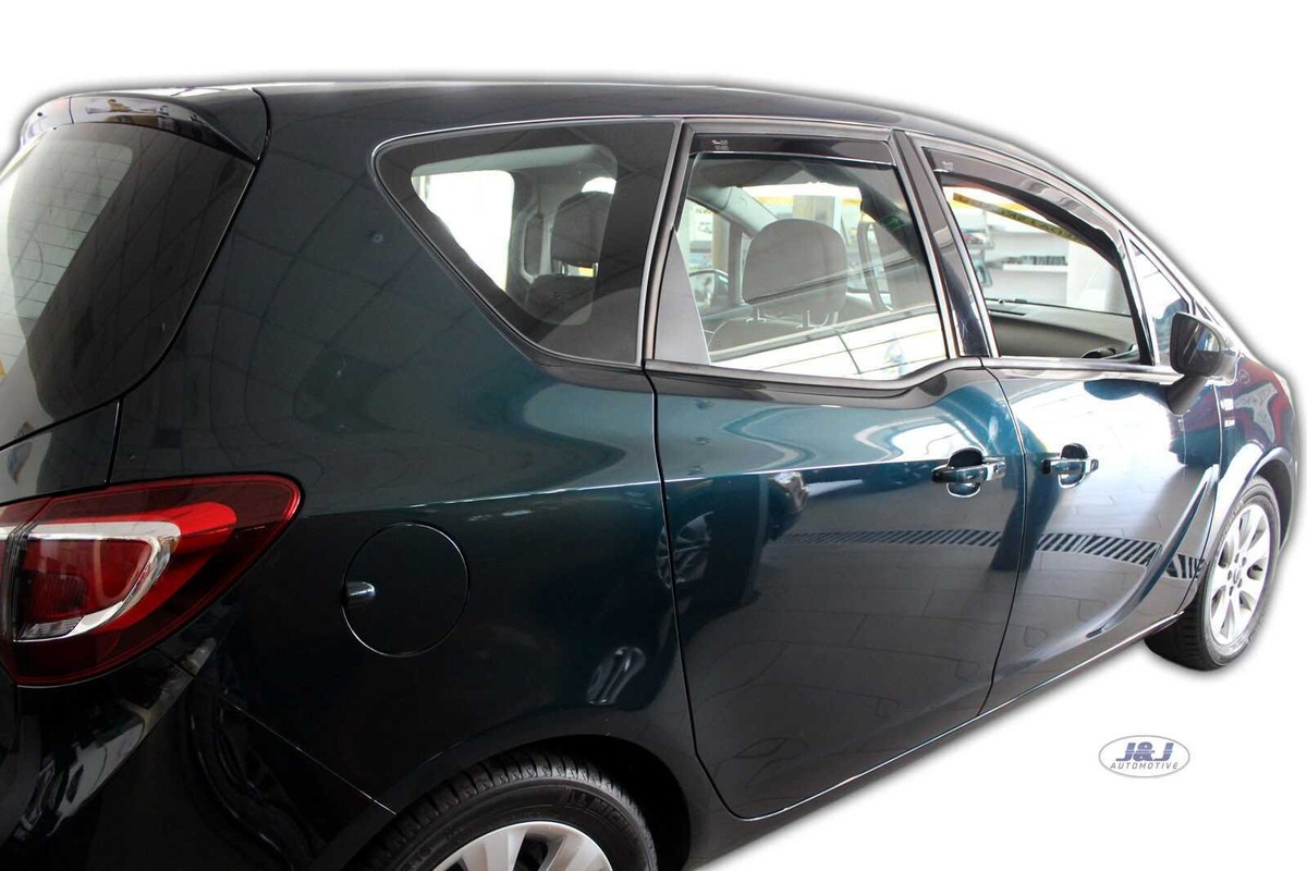 Deflettori Aria Per Finestrini Anteriori Compatibili Con Opel Meriva B 5p 2010- - Paravento Parapioggia In PMMA, Kit Con Guanti, Easy System